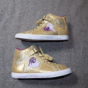 Disney D-Signed Sneakers Kids Size 5 Gold Good Royalty Rules Glitter High Top
